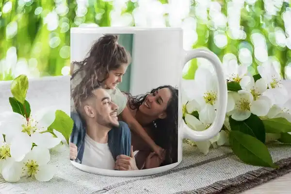 photo of family on custom mug