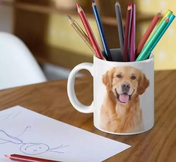 golden retriever photo on custom mug