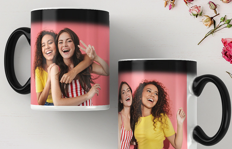 LOOXIS Tazza magica personalizzata con foto e testo - tazza che cambia  colore, tazza magica, rivestimento termico, 325ml - idea regalo per donne e  uomini - interno bianco : : Moda