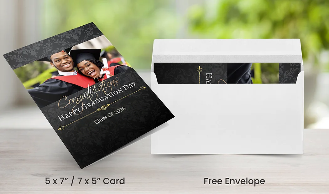 grad custom cards Modern Graduation Note Card with Photo, Graduation Thank You Cards, Personalized Congratulations on your Graduation Card, Minimalist Design 300 quality flat cards with white envelopes included Graduation Thank You Card with